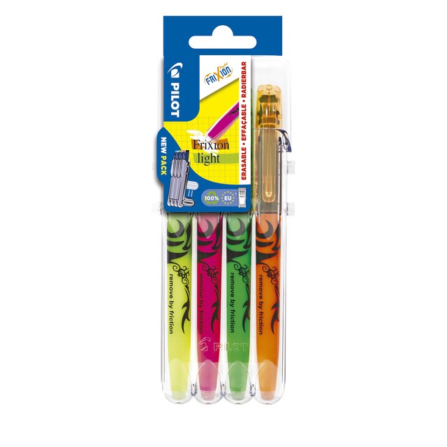 Imagen 0 de Set de 4 fluorescentes de tinta borrable por fricción Frixion Light Pilot multicolor
