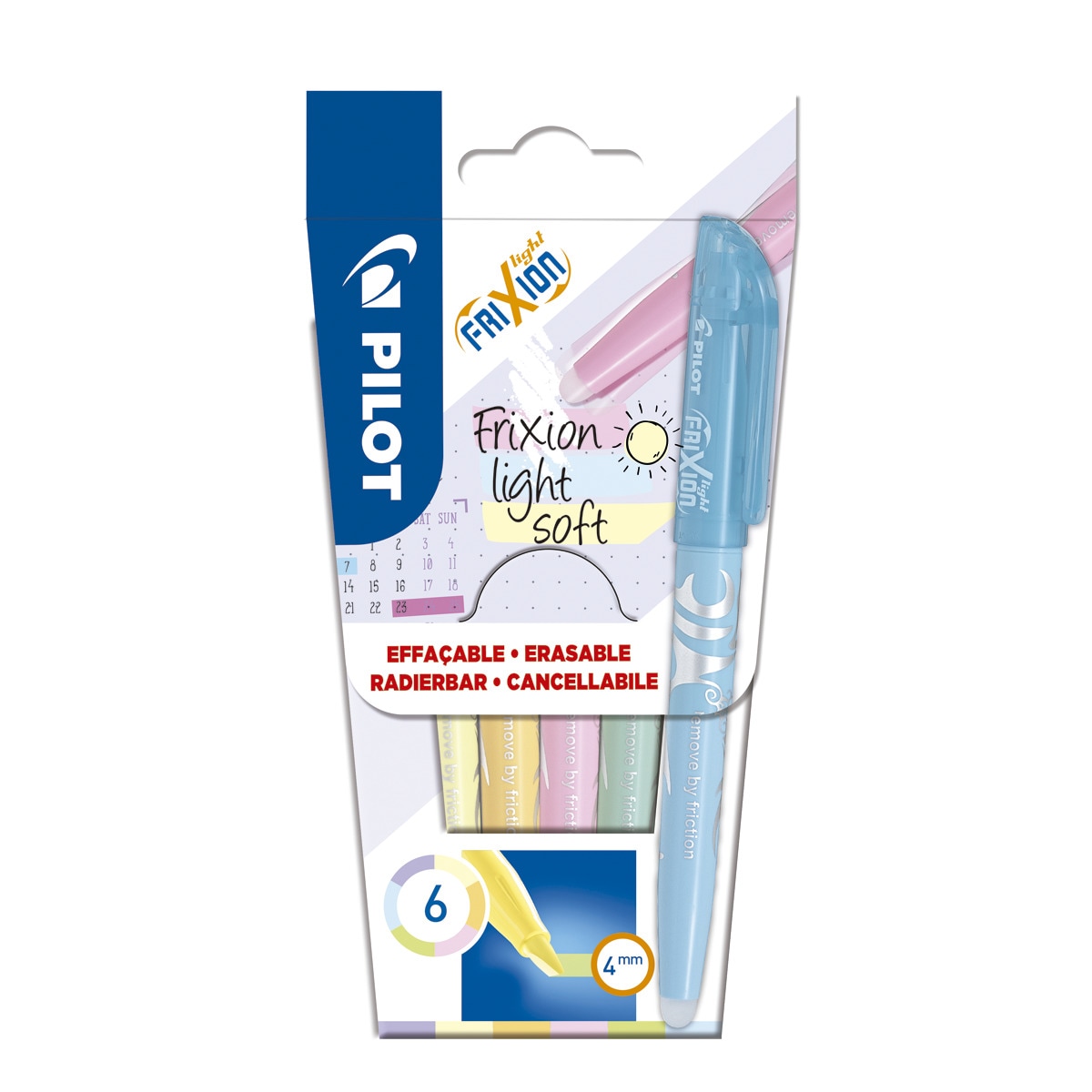 Imagen 0 de Set de 6 fluorescentes de tinta borrable por fricción Frixion Light Pilot multicolor