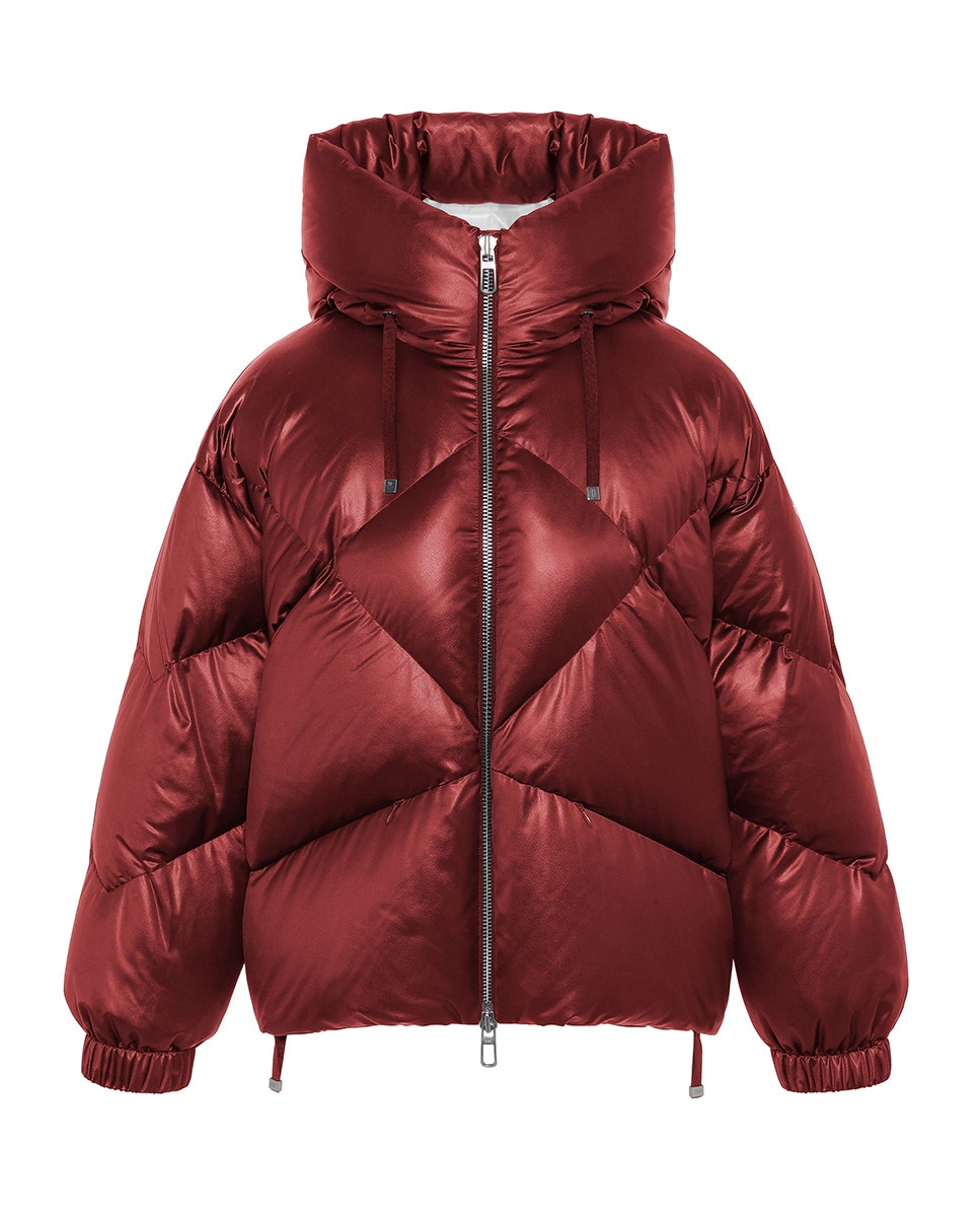 Blusão Acolchoado com Efeito de Pele Vermelho/Grená-6