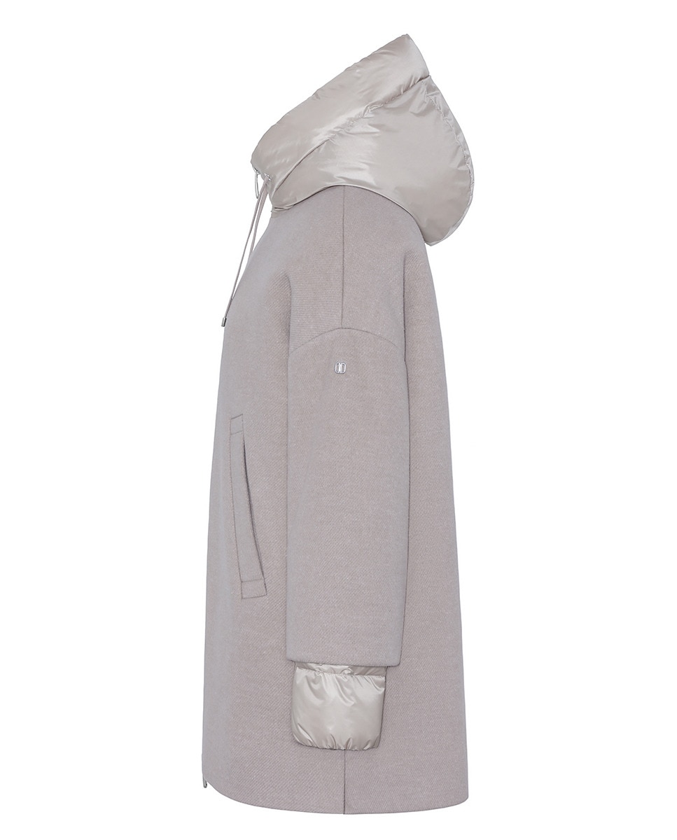 Sobretudo com Interior Acolchoado Bege-8