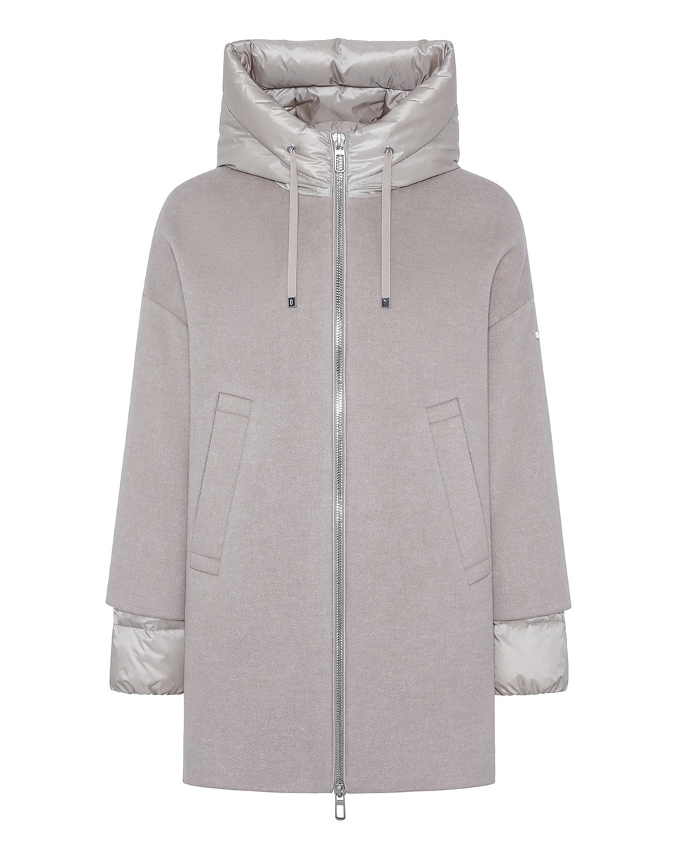 Sobretudo com Interior Acolchoado Bege-6