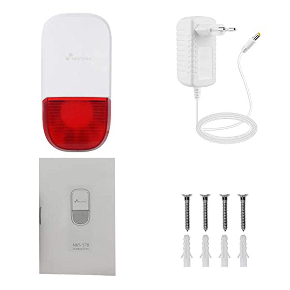 Sirena de exterior con alerta lumínica Nivian NVS-S7B Blanco / Rojo-5