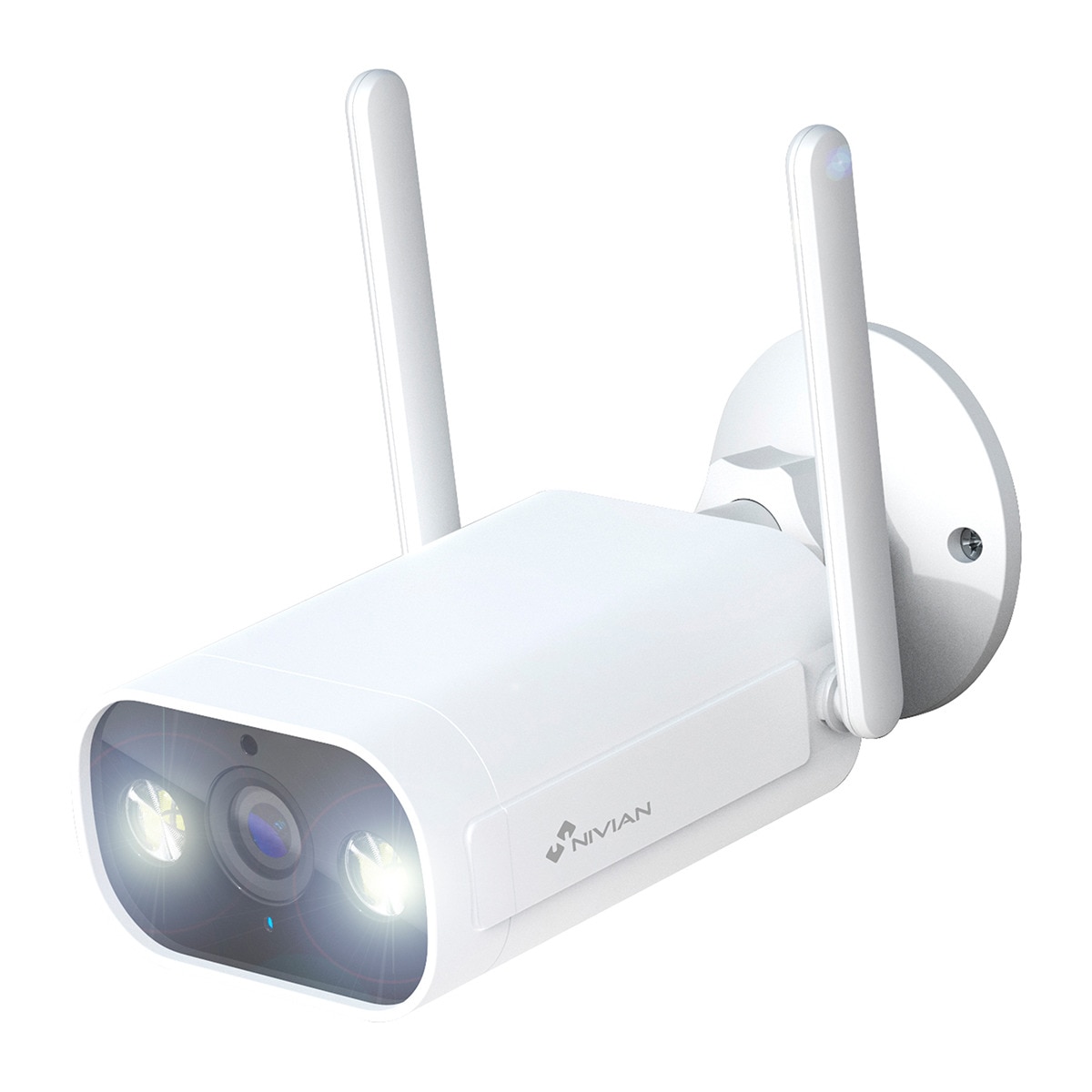 Cámara Wi-Fi de exterior 2K Nivian NVS-IPC-02-L con luz e IA Blanco / Negro-1