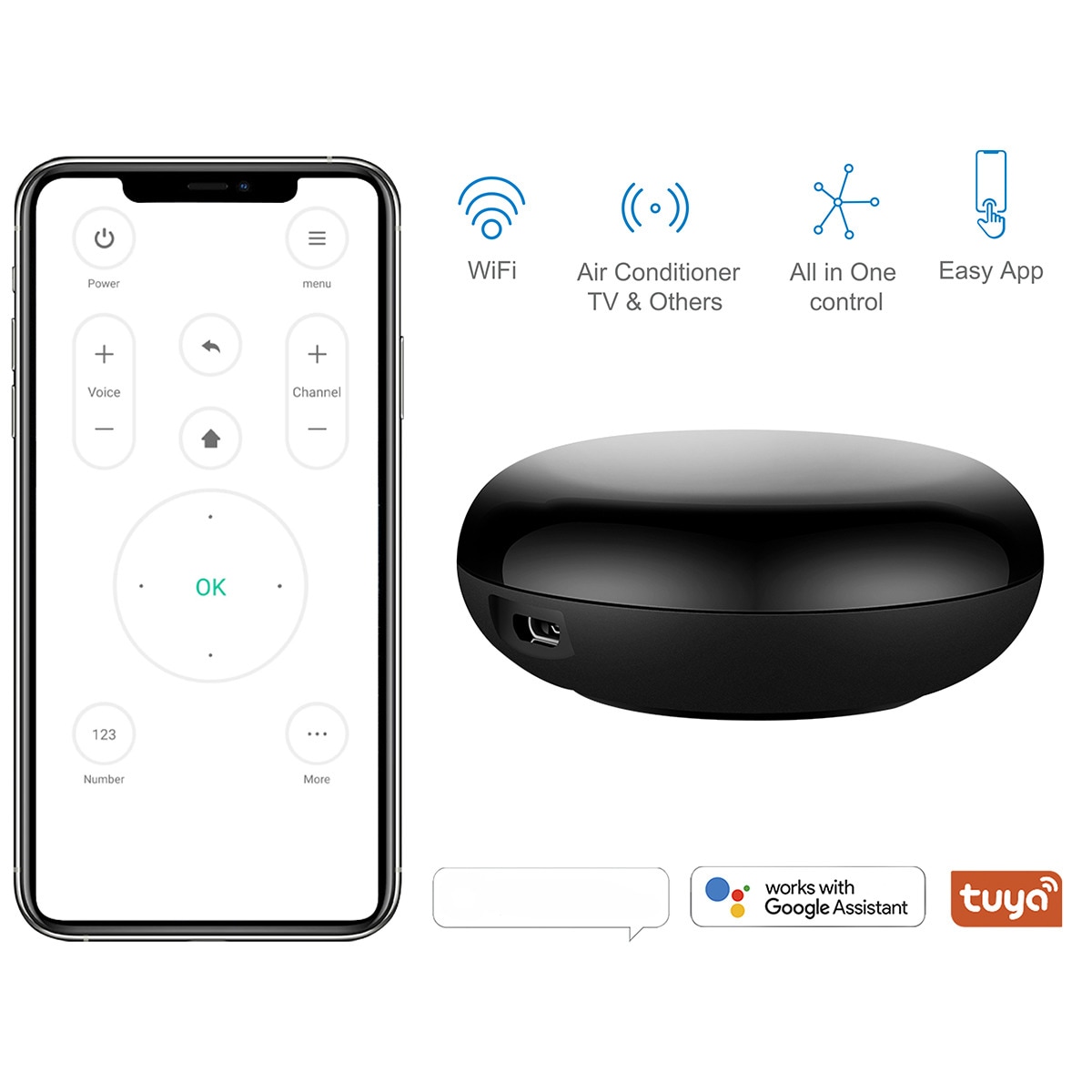 Mando a distancia universal Wi-Fi Nivian NVS-SMARTIR-W2 Negro-2