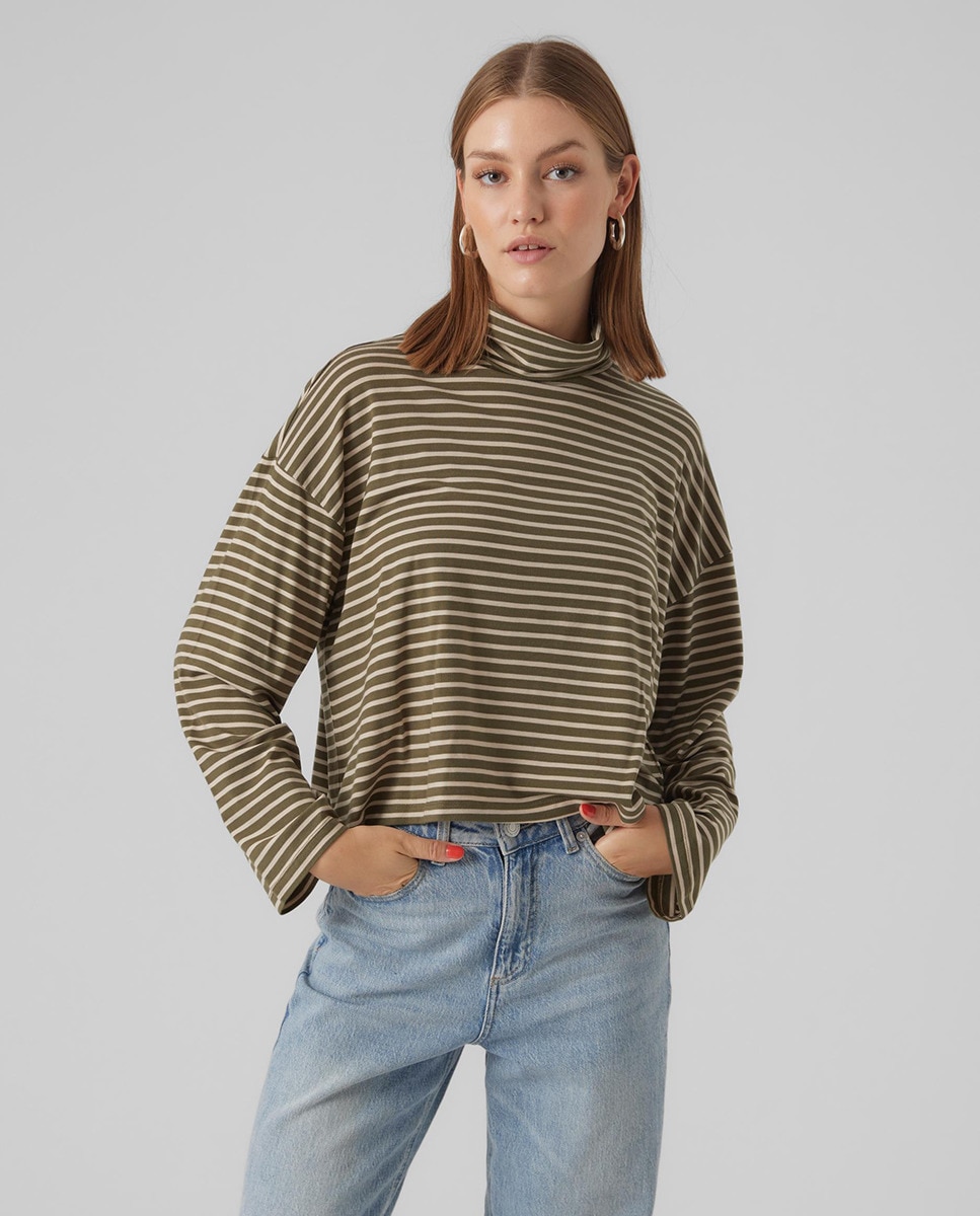 Tshirt à motif à col montant