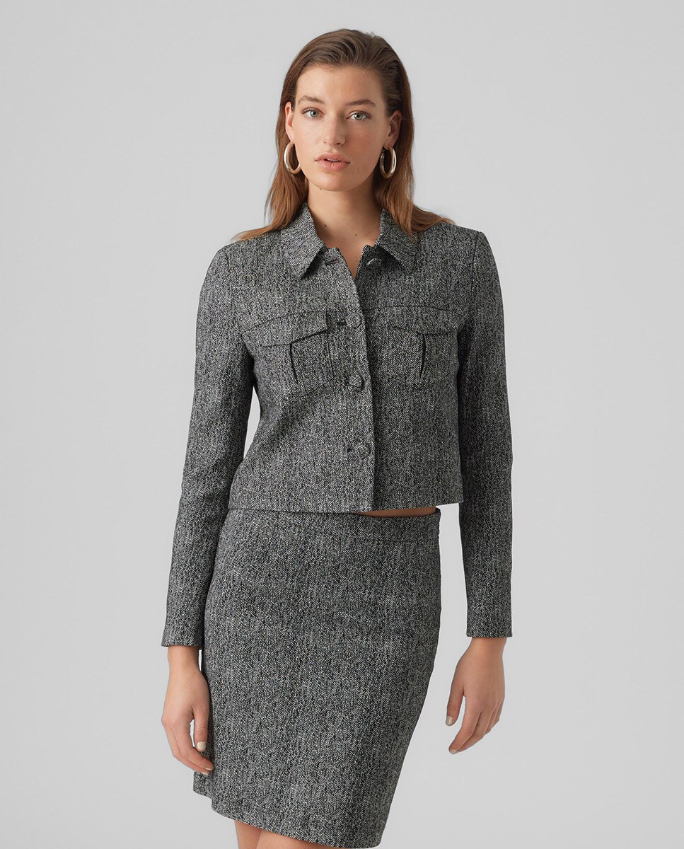 Blazer court avec boutons recou