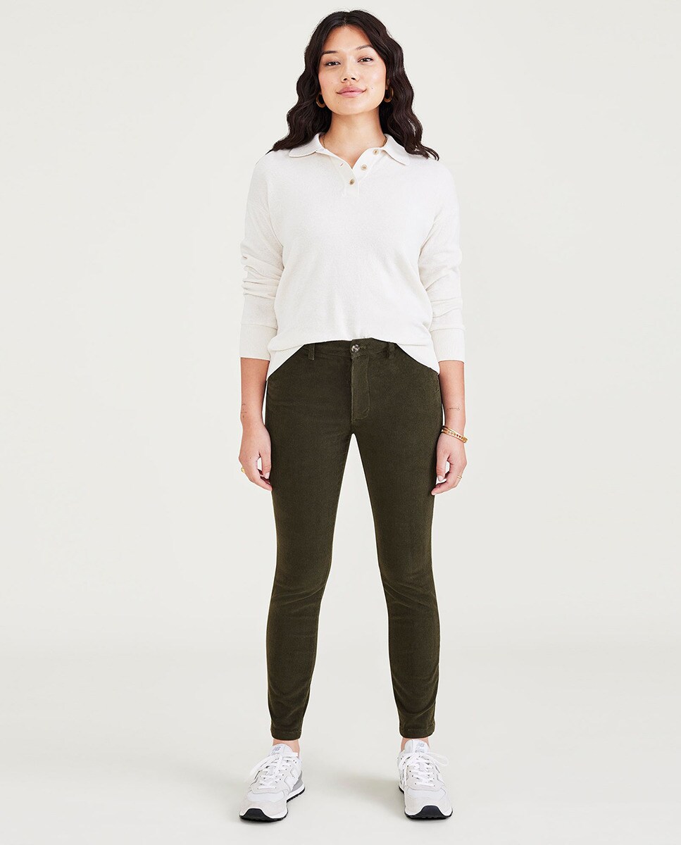 Pantalon chino skinny côtelé
