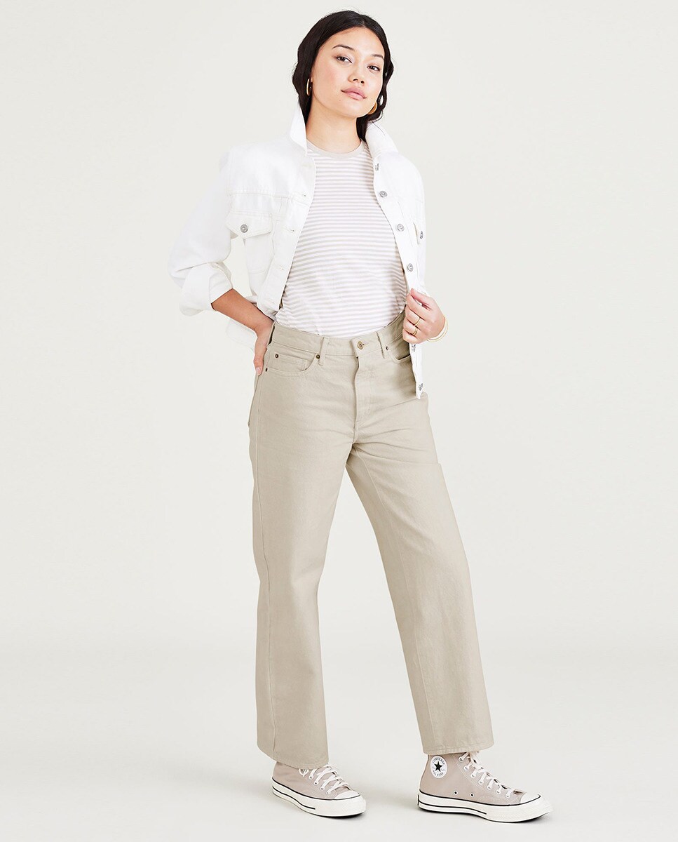 Jean taille haute et jambe large