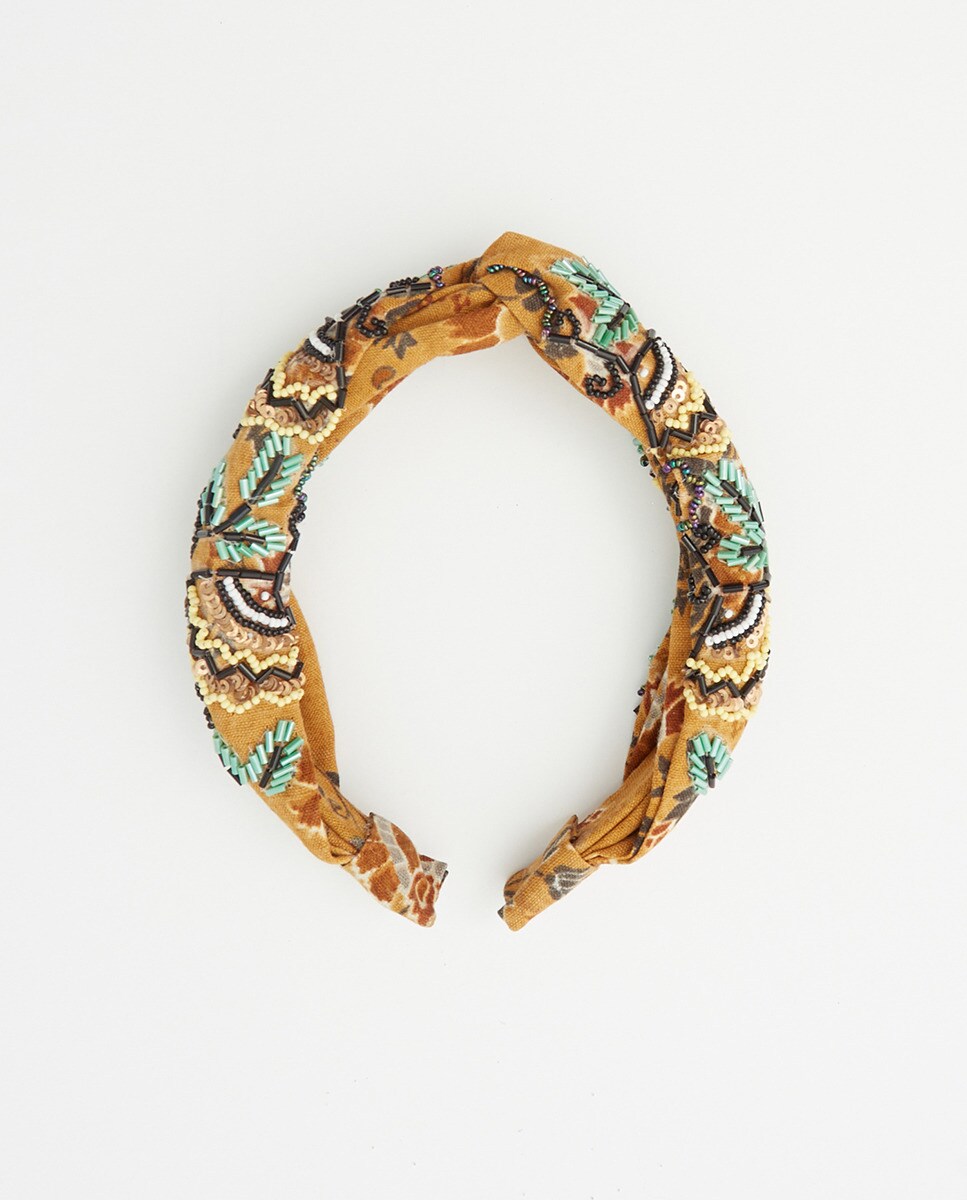 Serretête imprimé et brodé