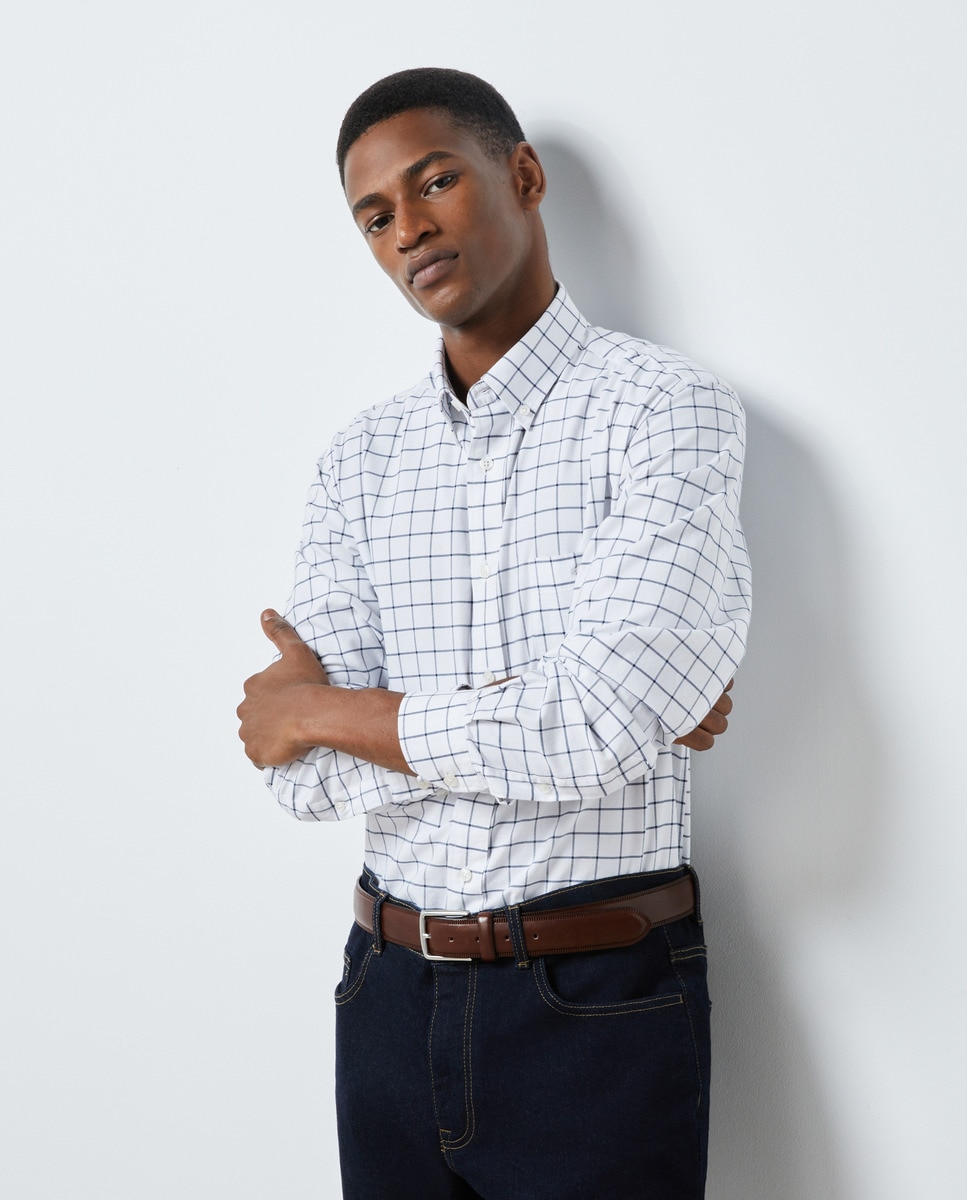 Chemise Oxford à carreaux coupe classic.