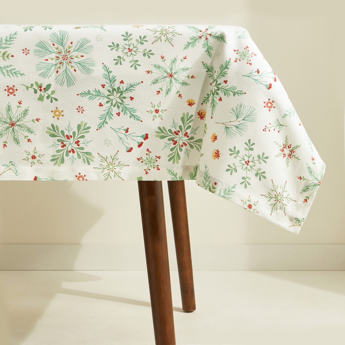 Toalha de Mesa de Algodão Flocos Verde-3