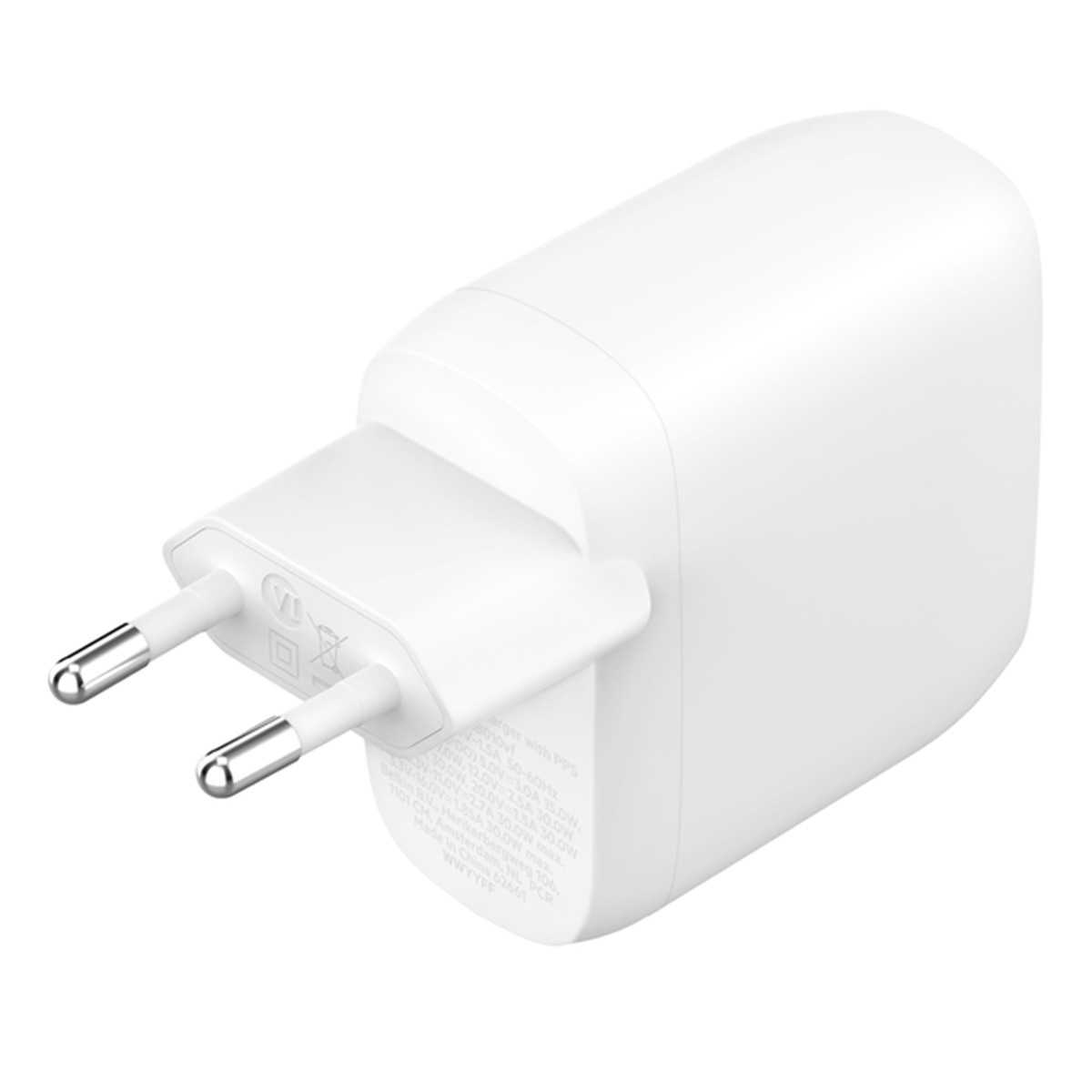 Carregador de Parede Duplo USB-C da Belkin com 60 W PPS Branco-1