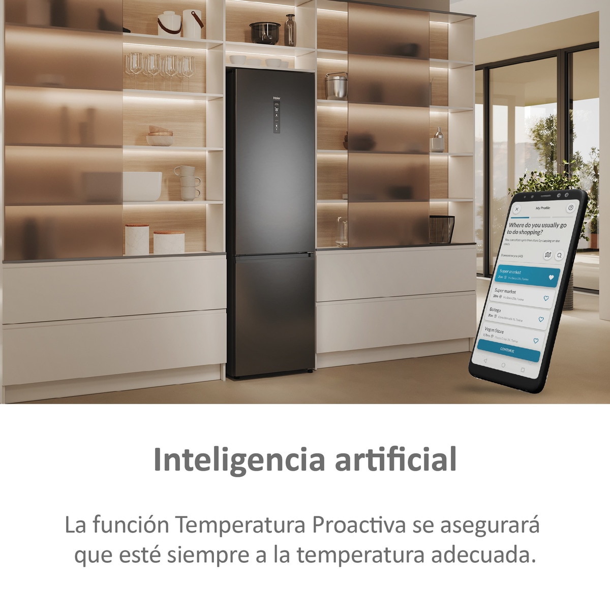 Frigorífico Combi Haier Total No Frost con WIFI 2D 60 Series 5 PRO - HDPW5620ANPD Dark inox-7