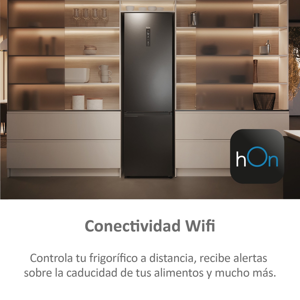 Frigorífico Combi Haier Total No Frost con WIFI 2D 60 Series 5 PRO - HDPW5620ANPD Dark inox-6