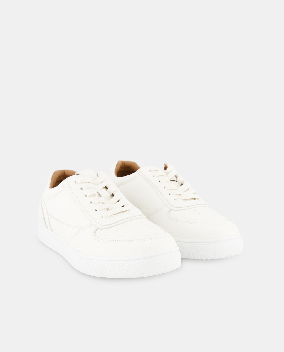 Deportivo cordones casco de hombre con piso de goma Blanco-2