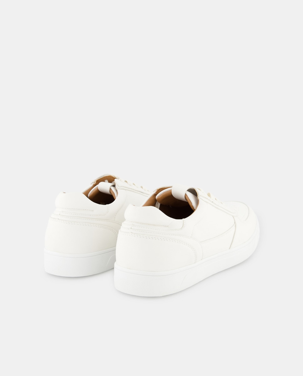 Deportivo cordones casco de hombre con piso de goma Blanco-3