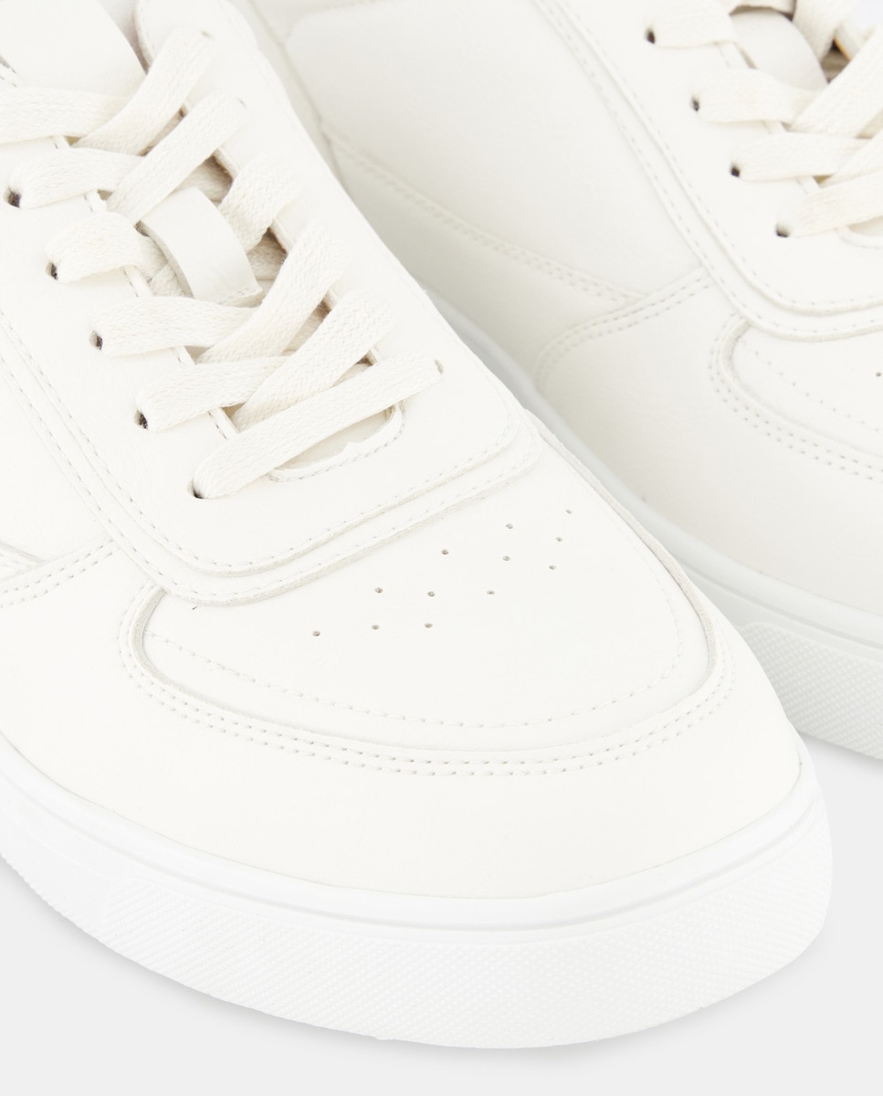 Deportivo cordones casco de hombre con piso de goma Blanco-5
