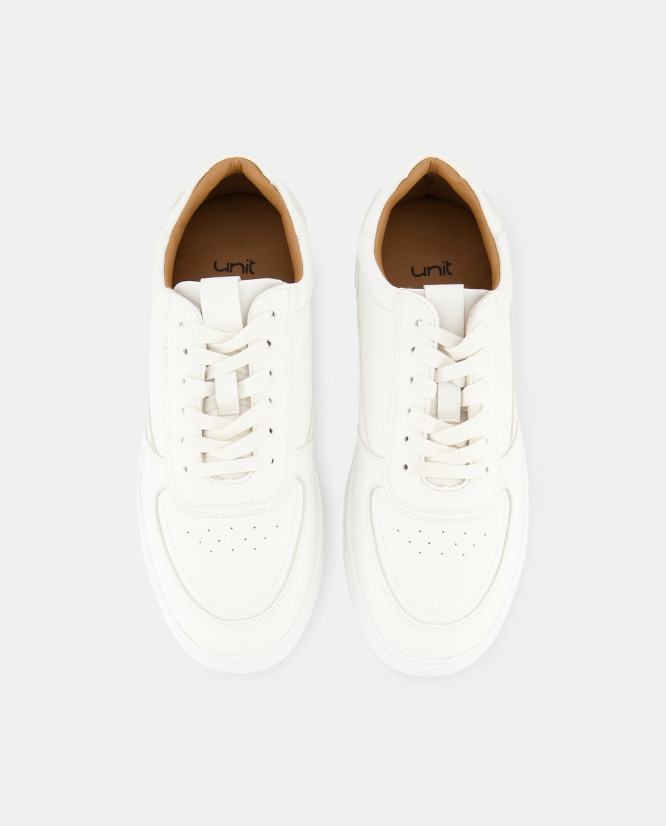 Deportivo cordones casco de hombre con piso de goma Blanco-4