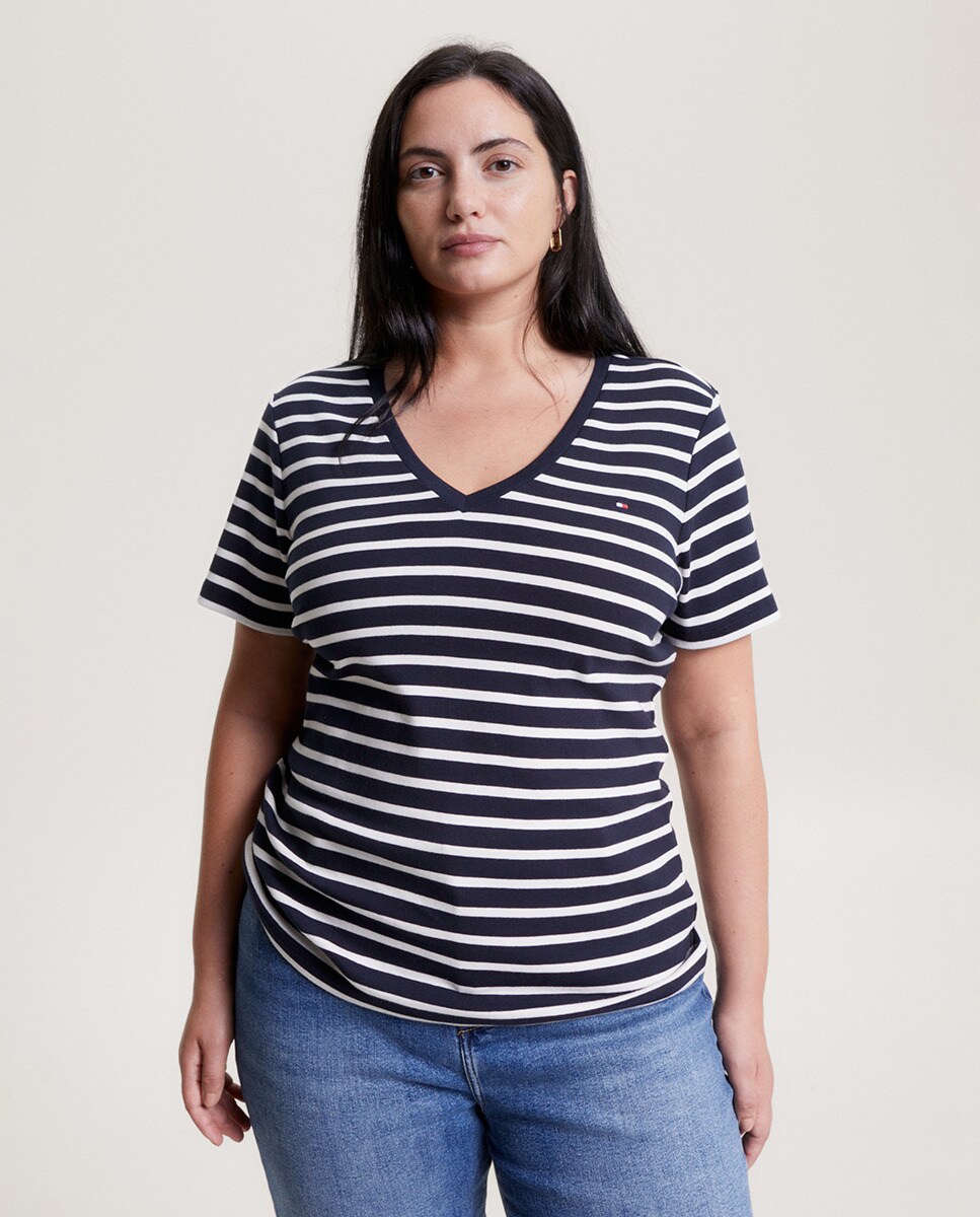 Tshirt à col en V et manches courtes