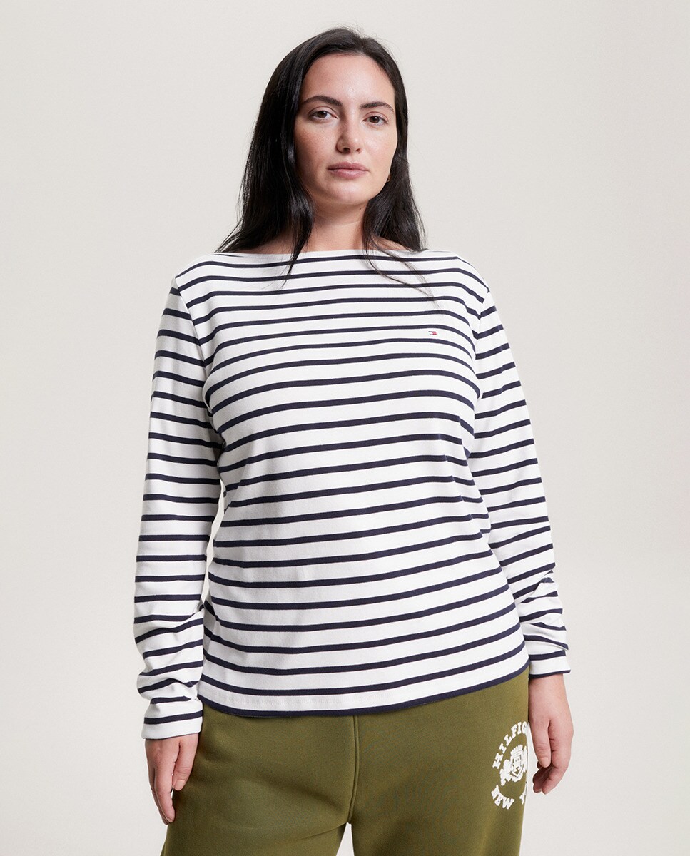 Tshirt à encolure bateau et manches longues