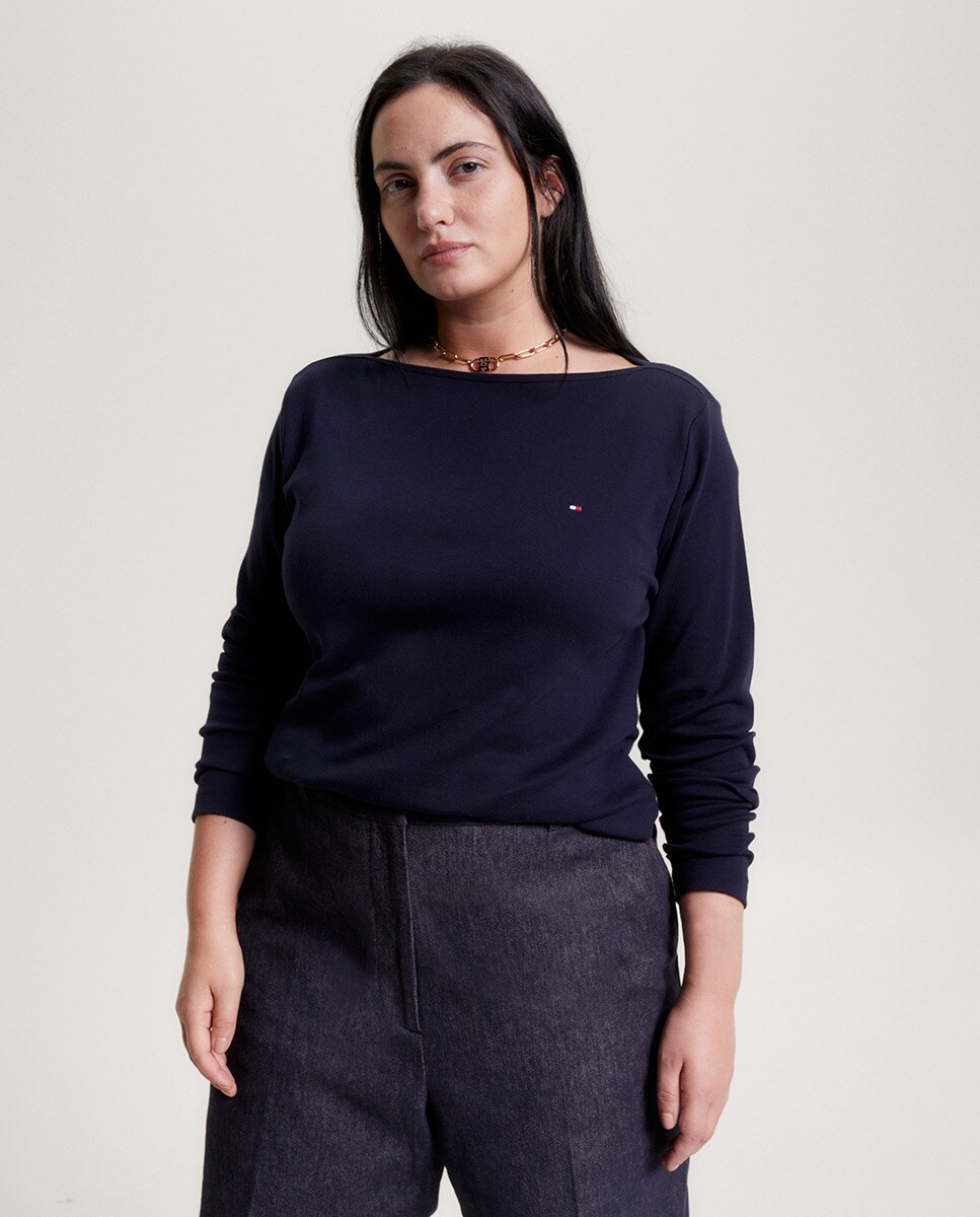 Tshirt à encolure bateau et manches longues