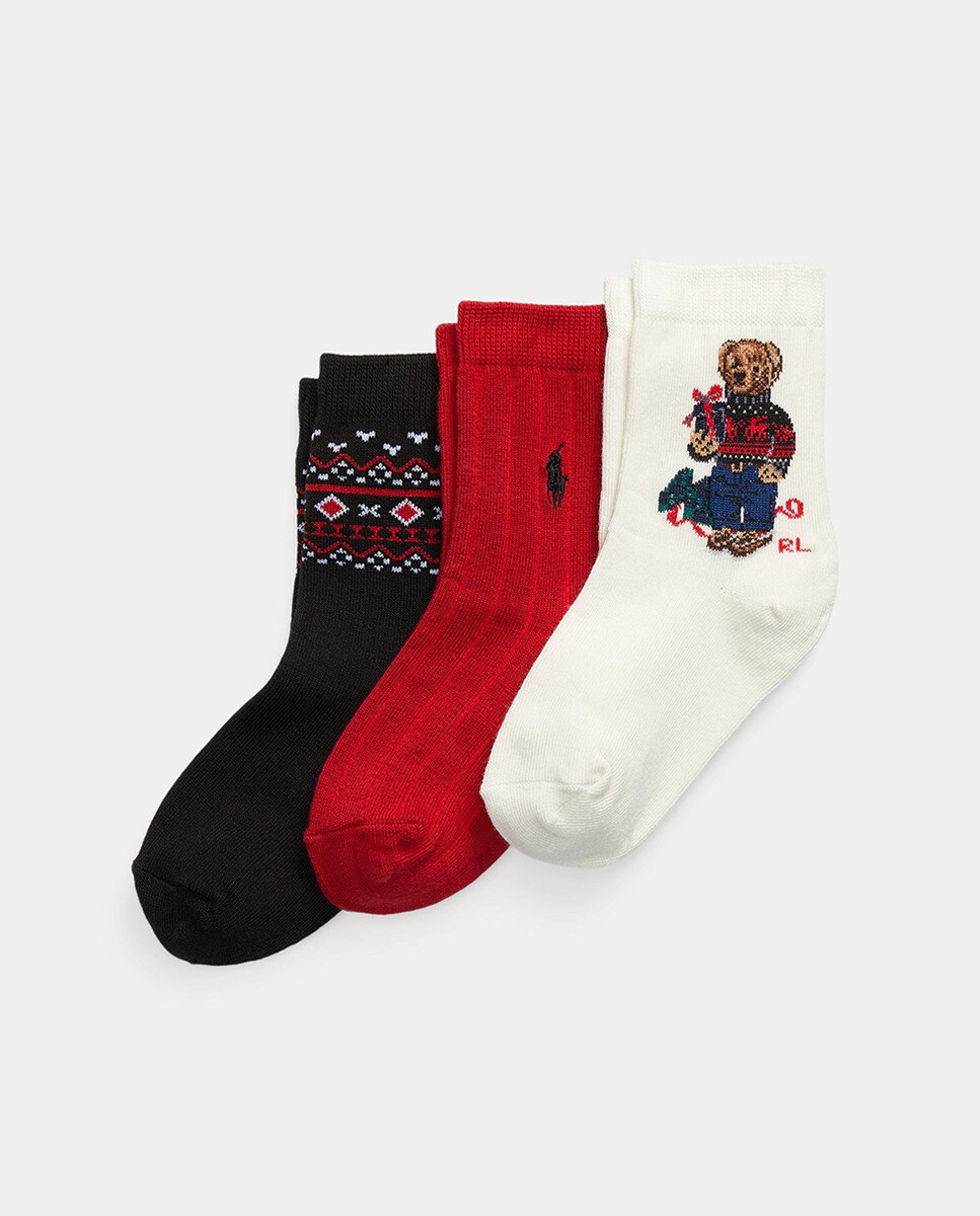 Lot de 3 paires de chaussettes montantes avec Polo Bear