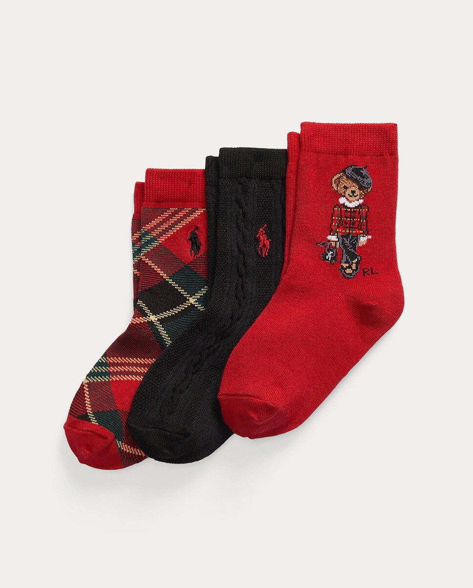 Lot de 3 paires de chaussettes montantes avec Polo Bear