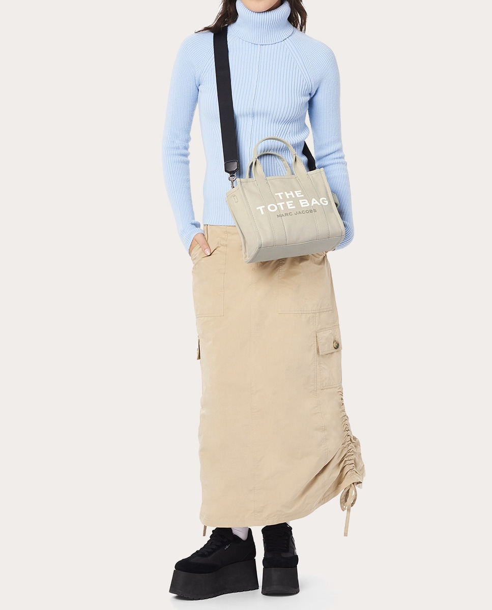 Mala de Mão Small Tote de Tecido Bege-7