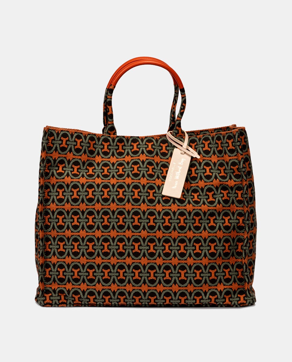 Grand sac tote en tissu jacquard