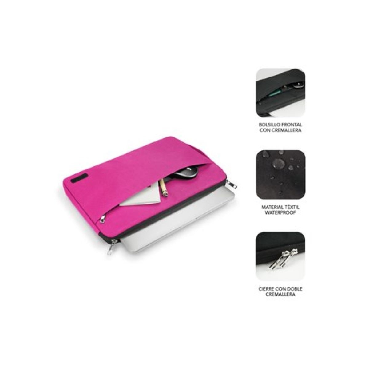 Sleeve Urban para portátil 13,3-14" Rosa 2