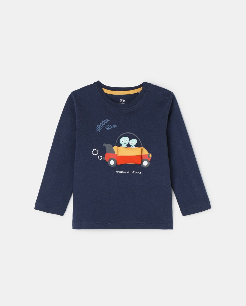 Tshirt manches longues et imprimé 3D sur le devant