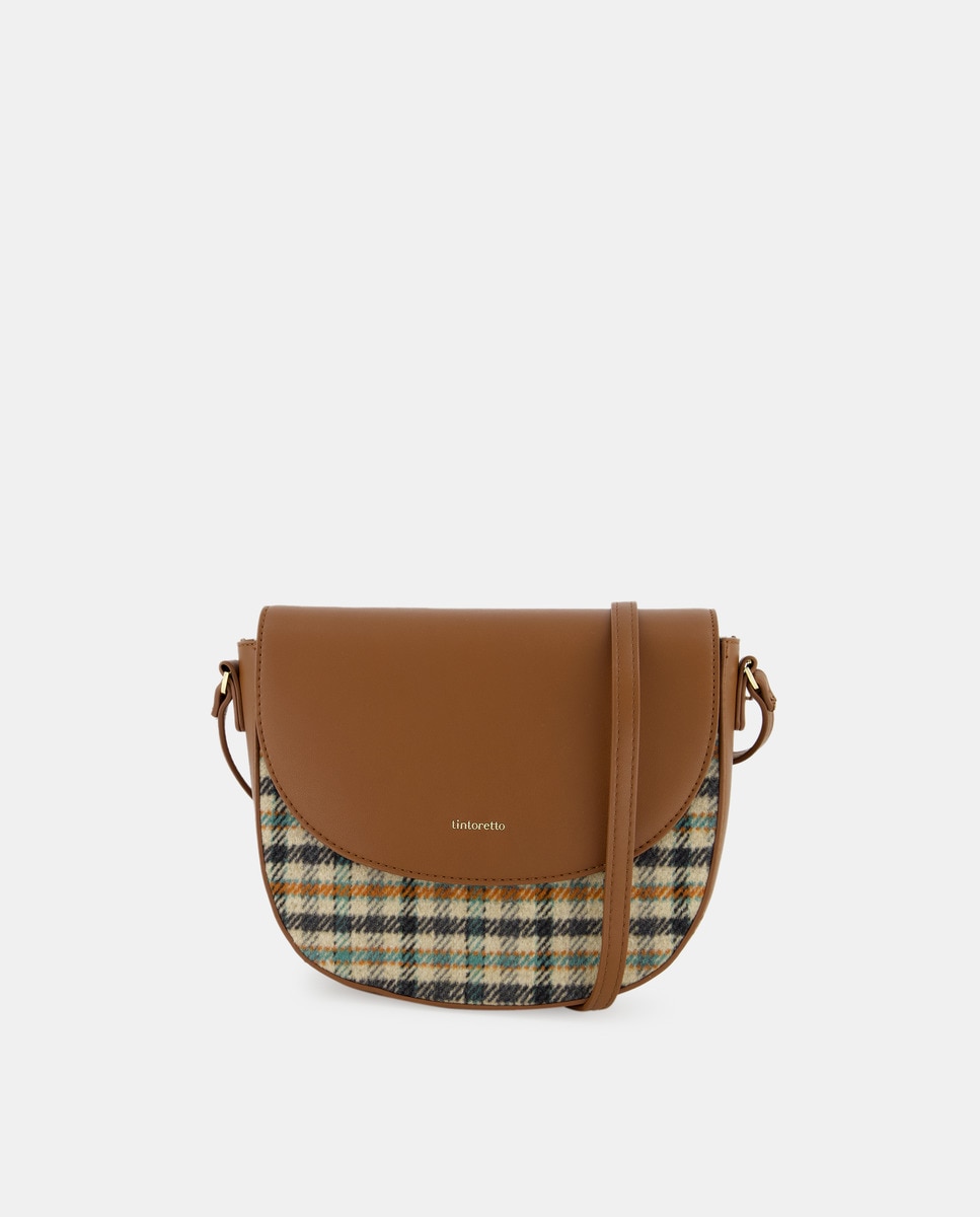 Sac porté épaule à rabat à carreaux