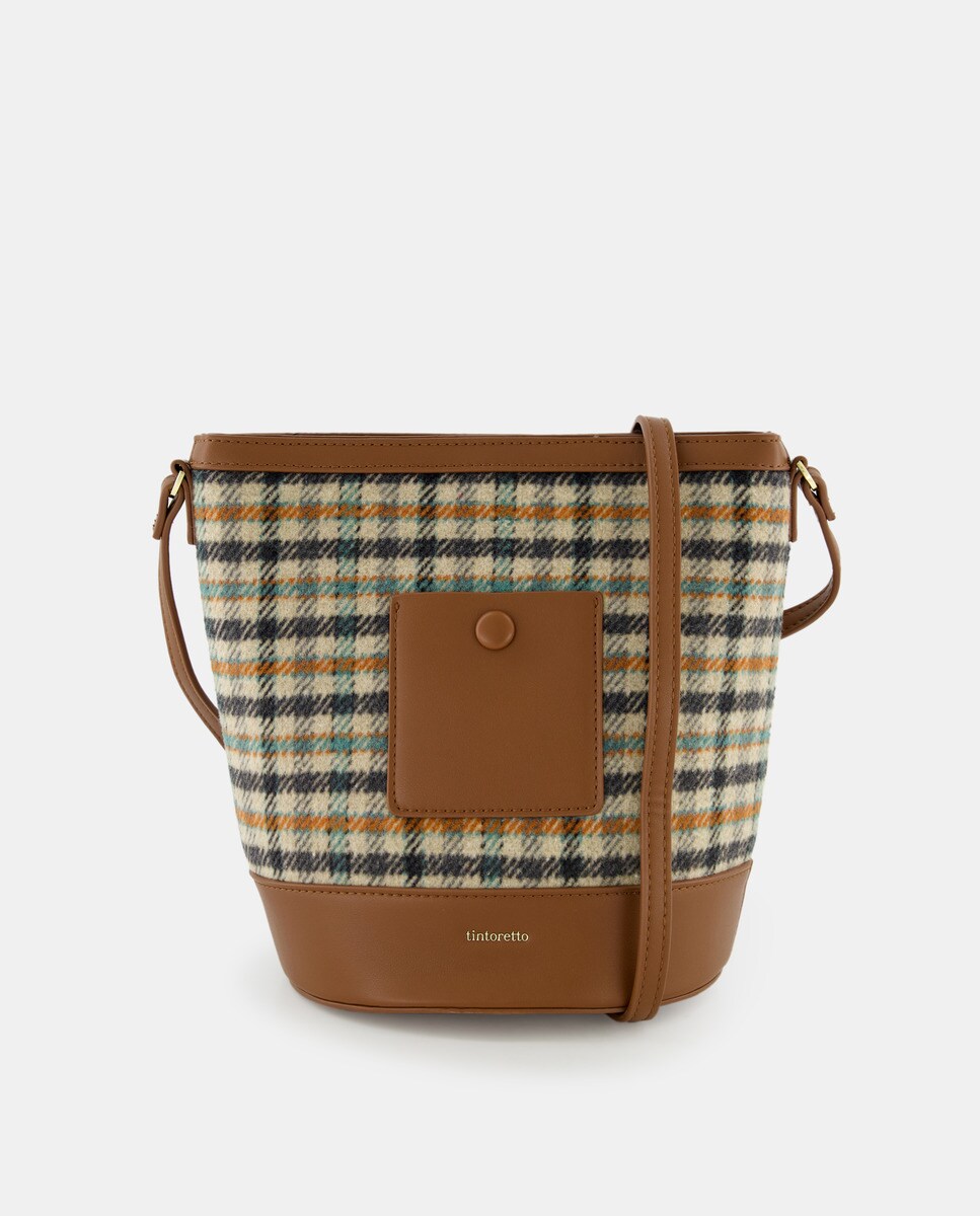 Sac porté épaule zippé à carreaux