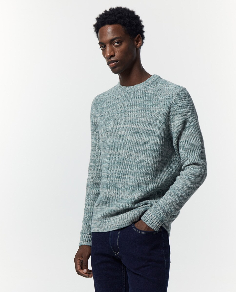 Pull col rond filature