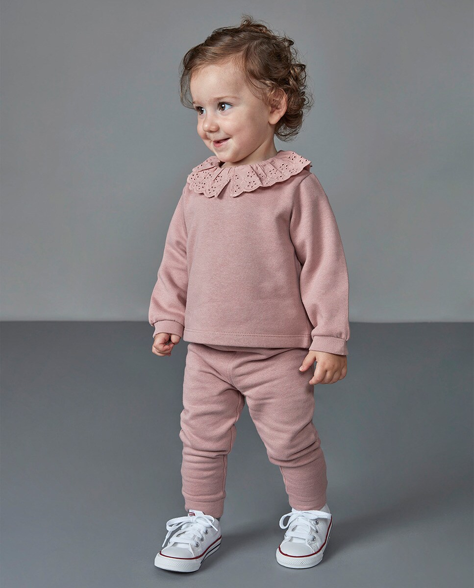 Sweat à col avec ruban brodé