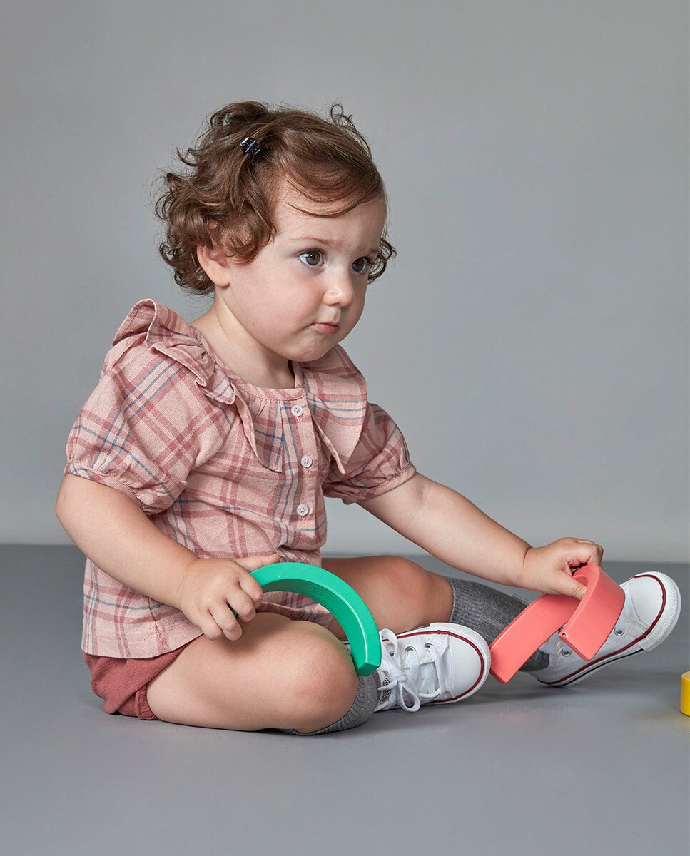Chemise à carreaux manches ballon