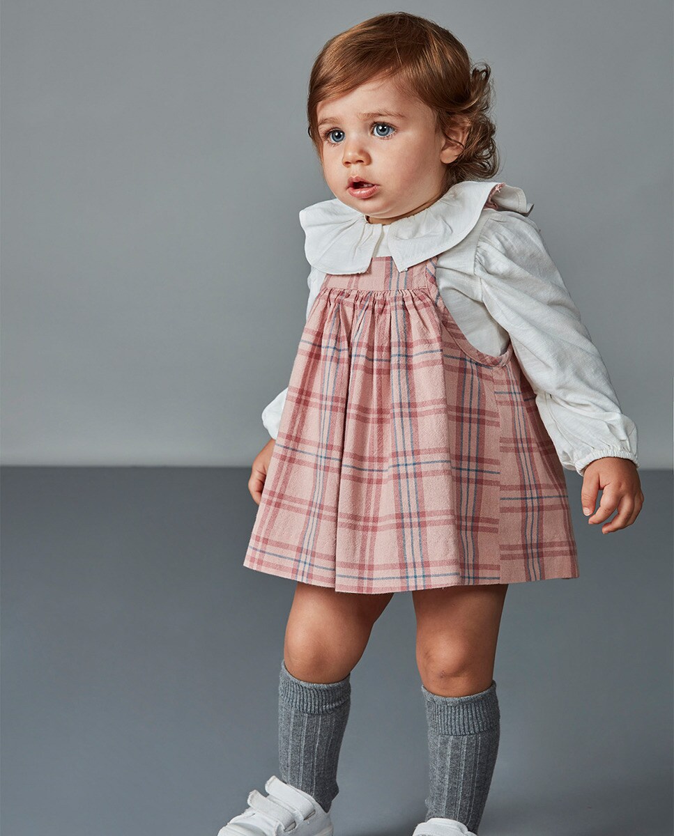 Robe salopette carreaux