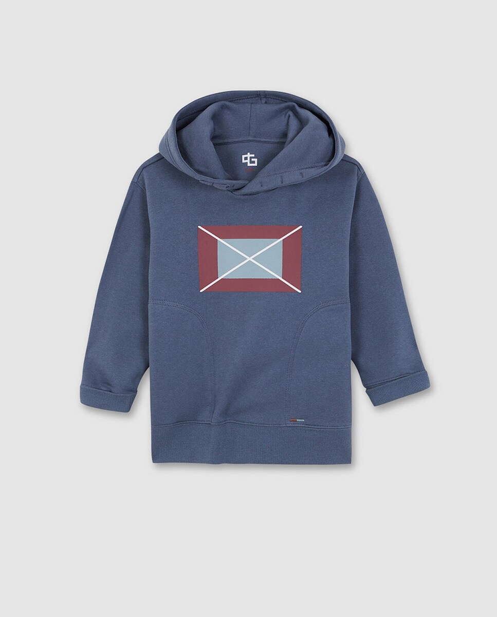 Sweat col rond avec drapeau imprimé