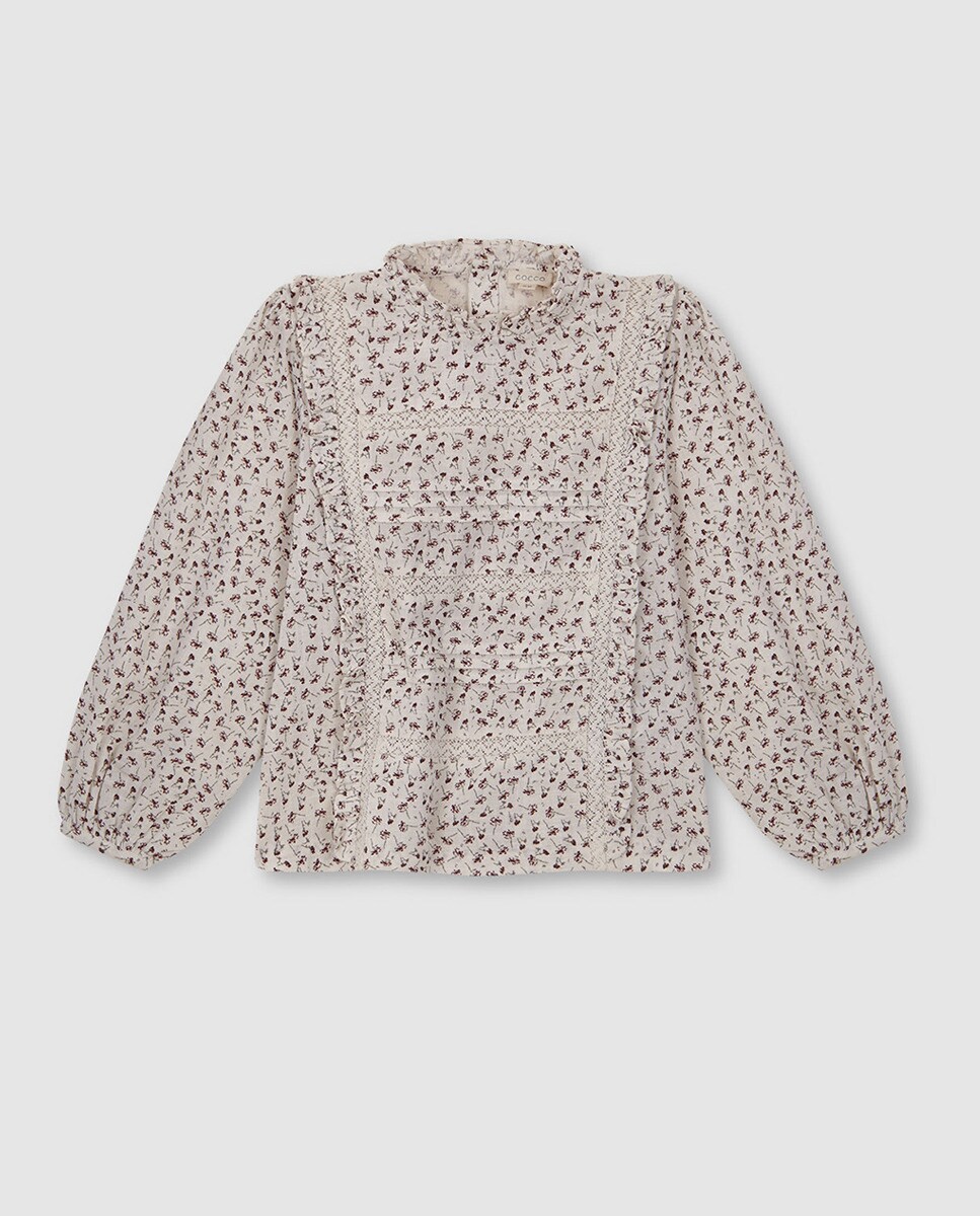 Chemise à bandes brodées