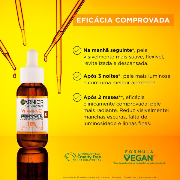 Sérum Facial de Noite Vitamina C embalagem 50 ml