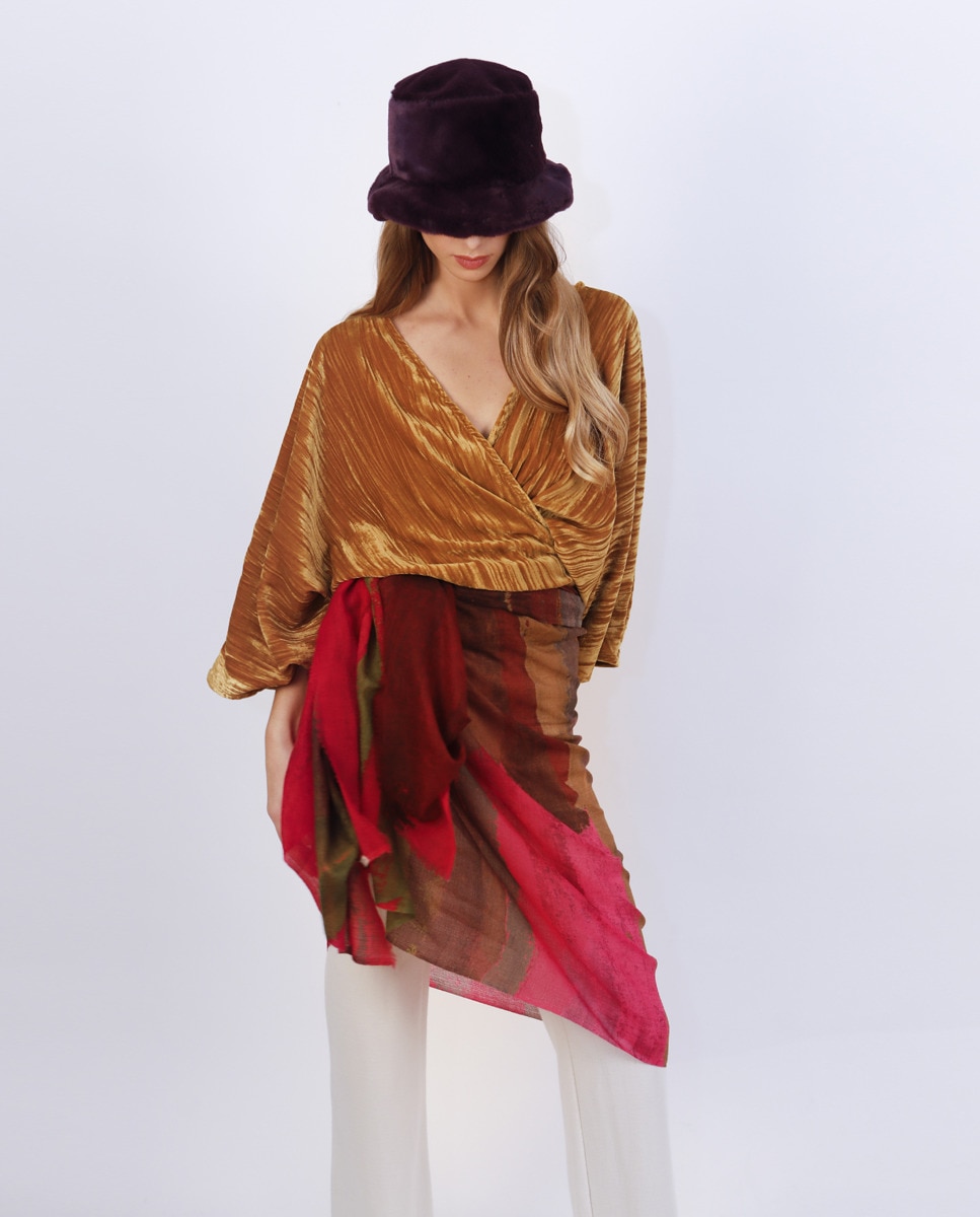 Foulard à imprimé fantaisie multicolore