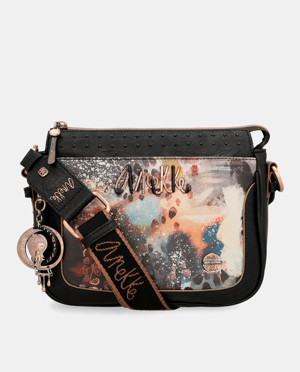 Sac à bandoulière moyen avec imprimé fantaisie et poche avant