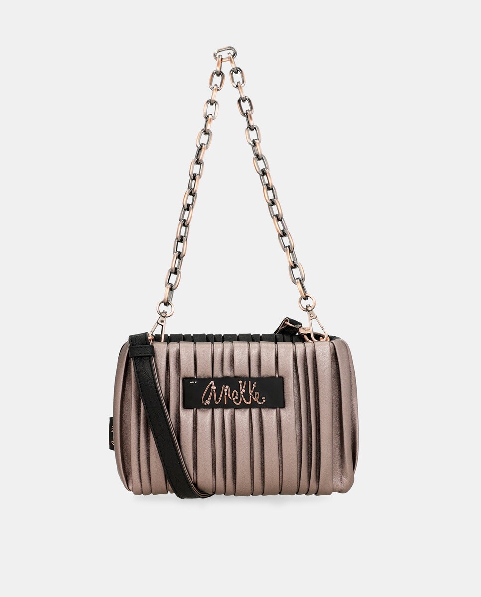 Petit sac porté épaule avec plis et bandoulière amovible