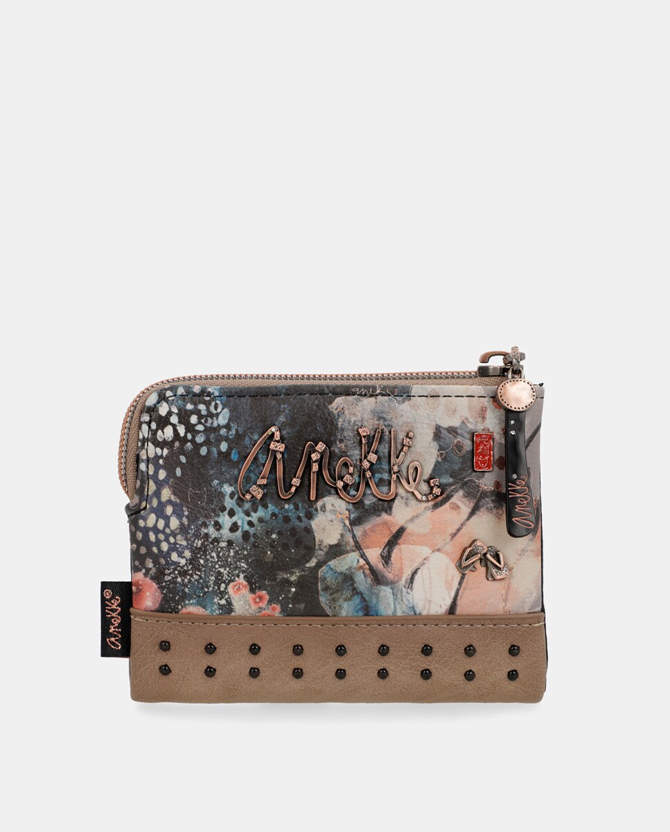 Petite pochette avec imprimé fantaisie zippée