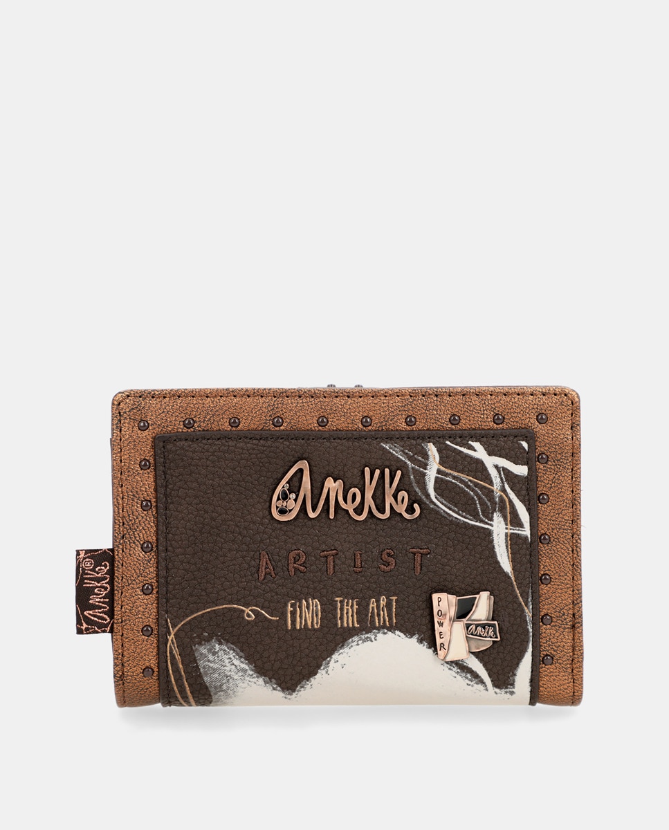 Petite pochette rigide foncé à détails contrastants