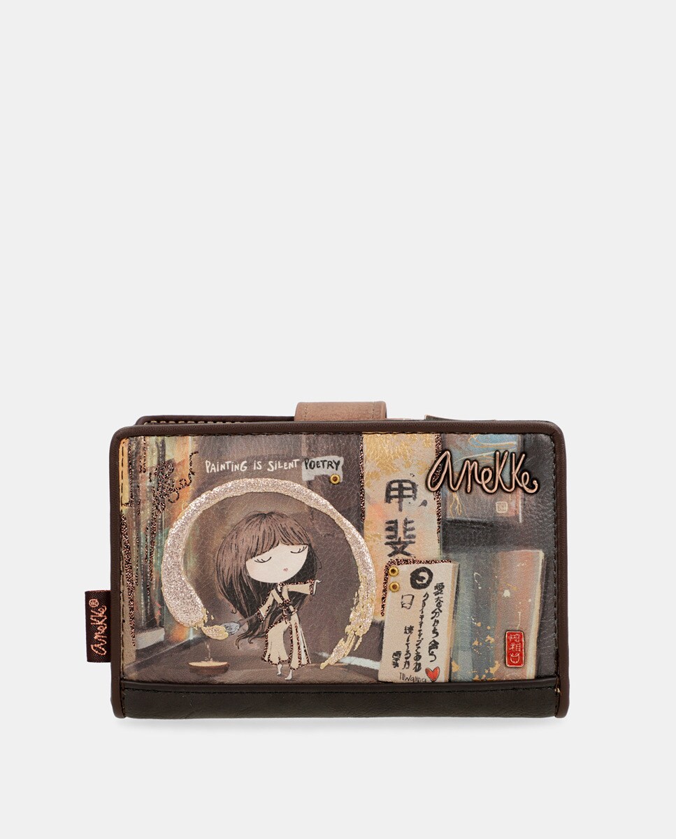 Petite pochette avec imprimé fantaisie à languette et fermeture é