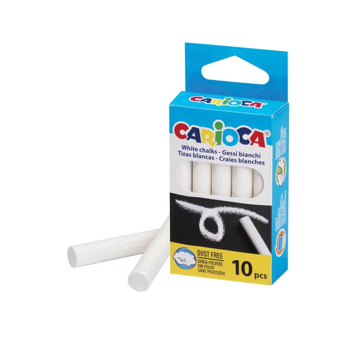 Imagen 0 de Pack de 1 cajas con 10 tizas blancas Carioca