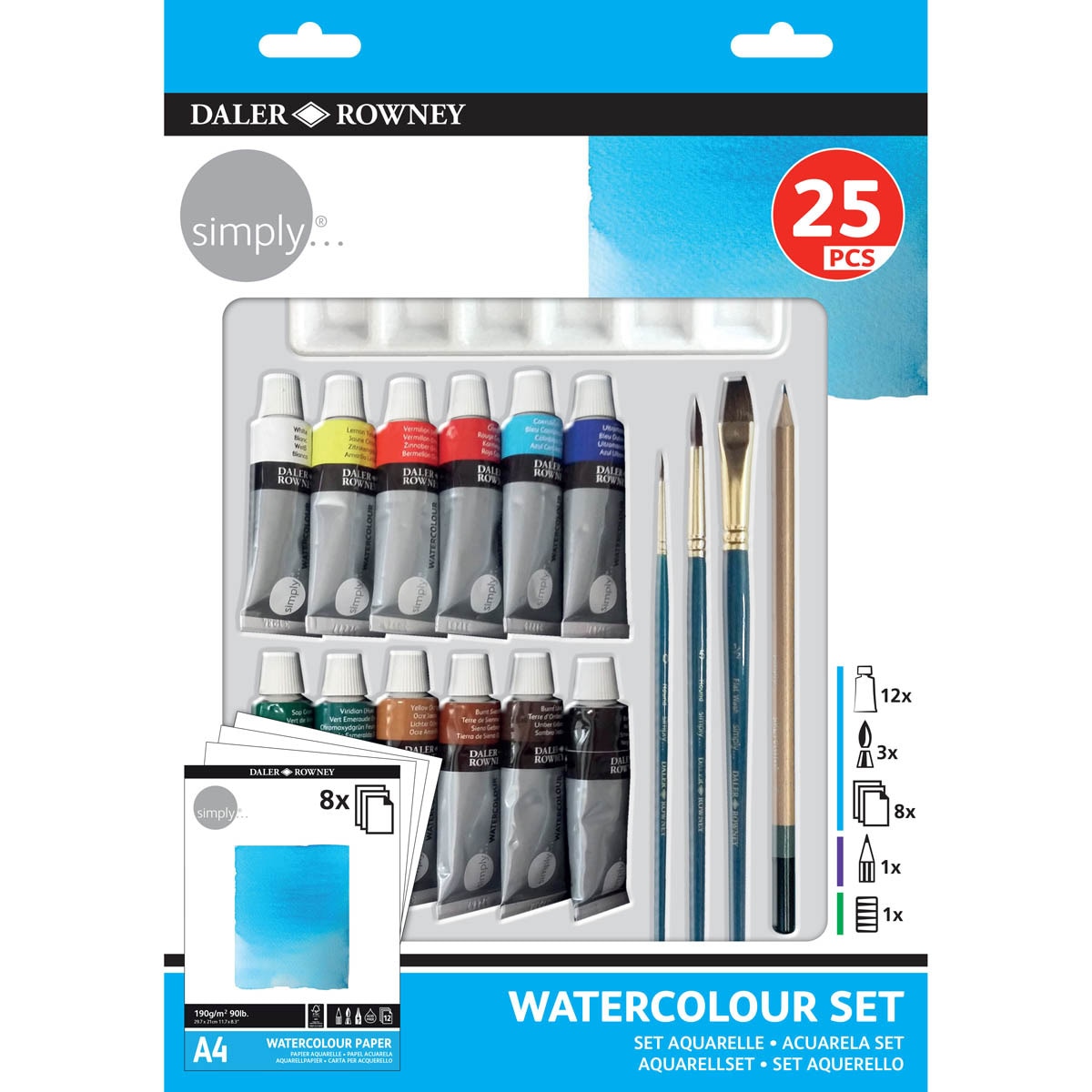 Conjunto Aguarela 25 Peças Simply Multicolor-1