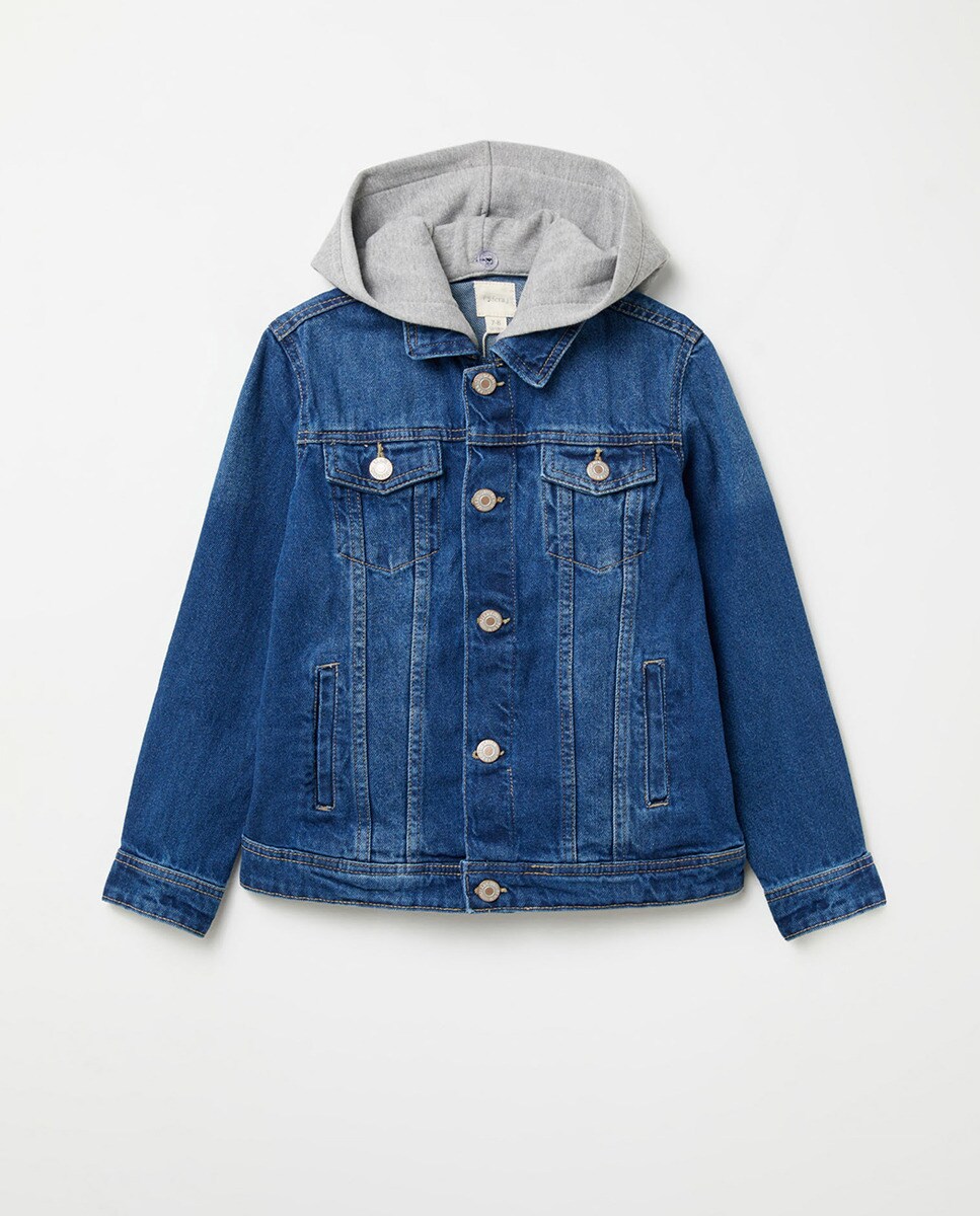 Veste en jean à capuche