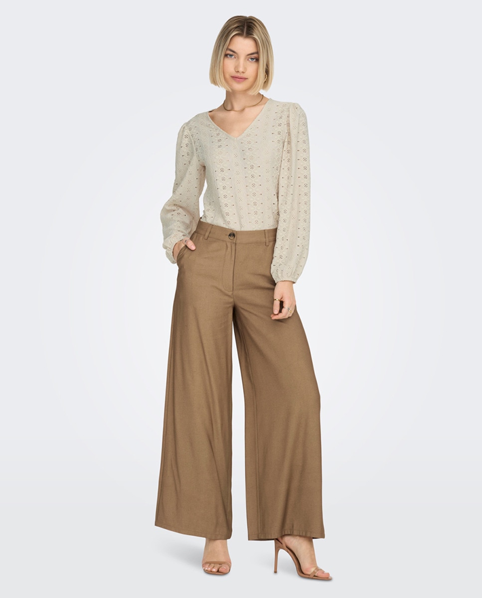 Pantalon fluide taille haute